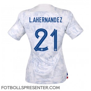 Frankrike Lucas Hernandez #21 Borta Matchtröja Dam VM 2022 Kortärmad